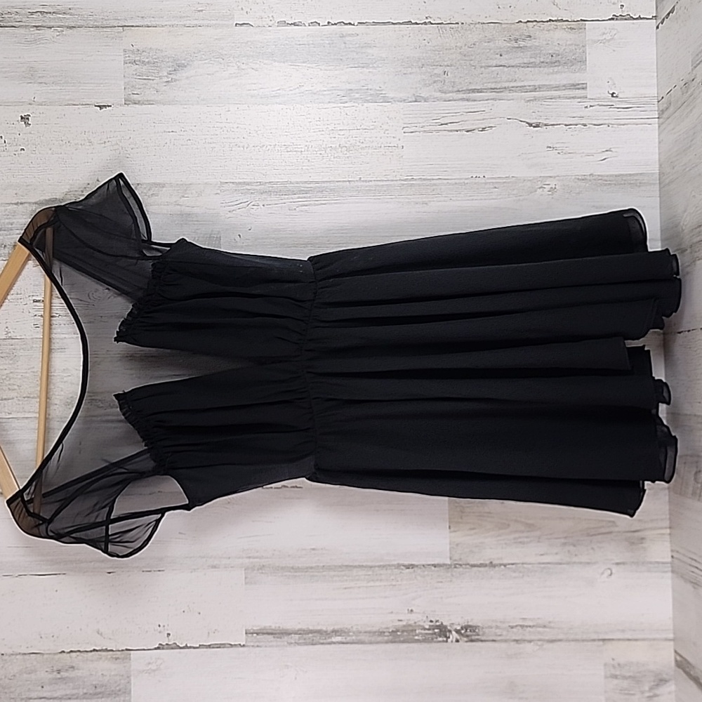 Keepsake the Label black sheer fit and flare After Dark dress Size XS NEW FLAW